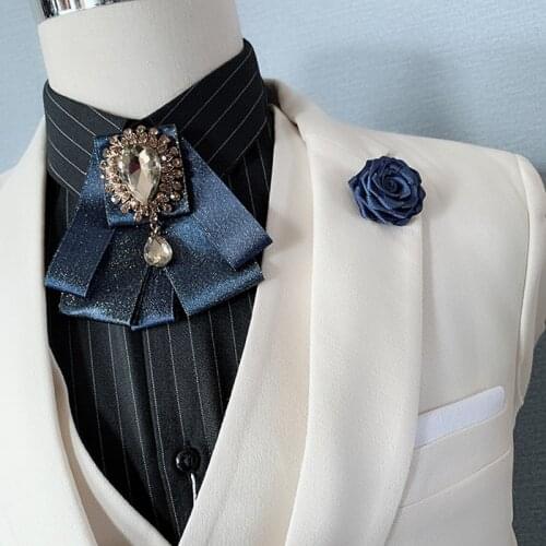 Free Shipping New male fashion Mens Wedding Groom Party Hosts Flower Collar flower Bow Tie pocket towel set 2 PCS SET