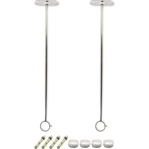 2 Pack Ceiling Mount Bracket,Stainless Steel Wardrobe Pipe Bracket Rod Holder Ceiling Holder, Holder Pipe Flange Socket Len 50cm