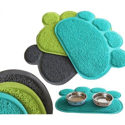 30cm*40cm PVC Paw-Shape Dog Cat Placemat Puppy Pet Kitty Dish Bowl Food Water mat Waterproof Pets Feet Mat