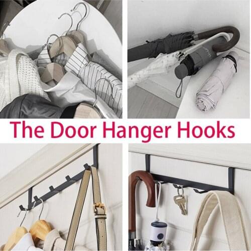 5 Hook Over The Door Hanger Hooks Hanging Rack Home Bathroom Organiser Clothes Coat Hat Towel Holders Disassemble Hooks