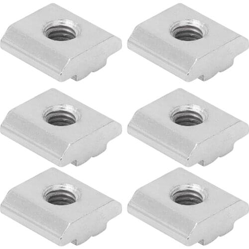 6Pcs Rail Guide Nuts Kayak Accessory High Strength Metal Sliding Slide in T Solt Nut Accessory for Canoe Kayak