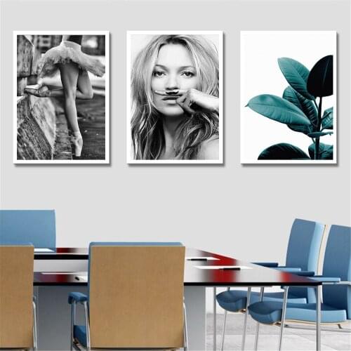 Abstract Nordic Style Girl Sea Landscape Poster Canvas Prints Wall Art Canvas Painting Wall Picture for Living Room Home Decor