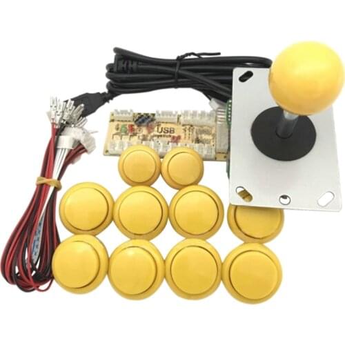 OOTDTY Arcade Joystick DIY Kit Zero Delay USB Encoder to PC PS3 Sanwa Joystick and Push Buttons for Arcade Mame
