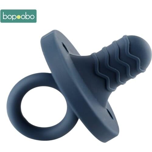 Bopoobo 1PCS Silicone Pacifier Baby Teether Bpa Free Silicone Food Grade Nipple Chewable Nursing Teething Toys Silicone Nipple
