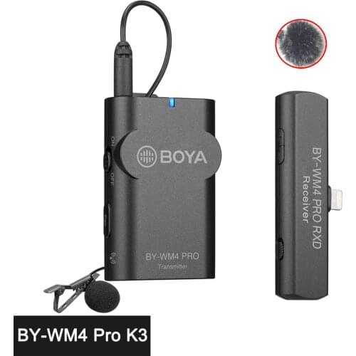 BOYA BY-WM4 Pro K3 Wireless Lavalier Microphone for iPhone 11 Xs Max XR 8 7 Plus iPad Pro Air mini iPod Lightning IOS Devices 1