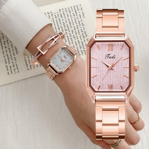 2021 New Watches Women Rose Gold Stainless Steel Strap Wristwatch Fashion Brand Watch Female Ladies Quartz Clock Reloj Mujer Hot