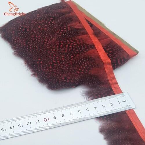 ChengBright Wholesale 10Yards Orange Pheasant Feather Trims Wedding Dress Skirt Party Clothing Decoration Craft Feather Ribbon