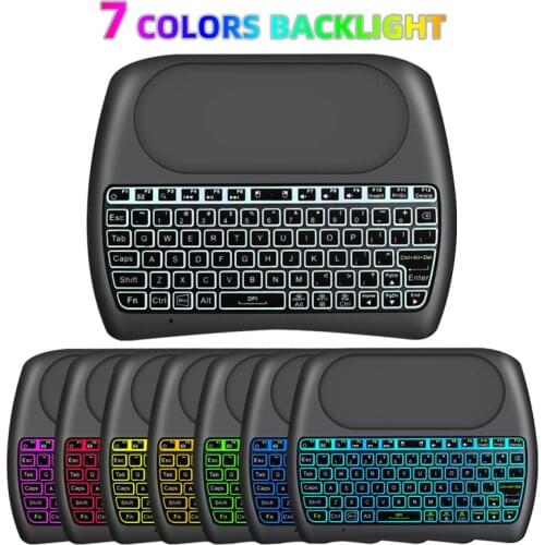 D8 Plus I8 Backlight English Russian 2.4GHz Wireless Mini Keyboard Air Mouse Touchpad Controller Typewriter for Android TV BOX