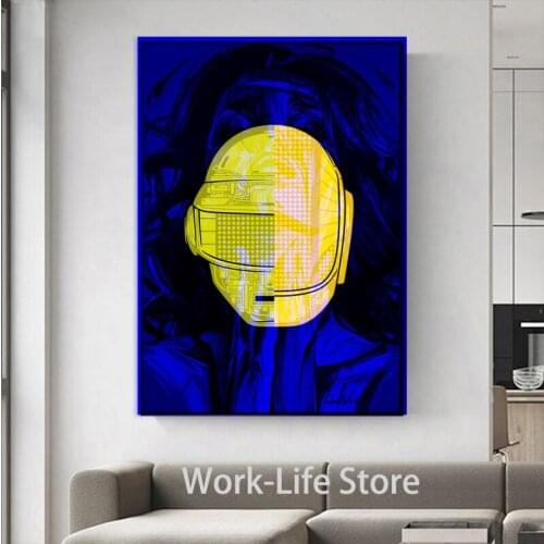 Daft Punk Rock Music Band Star Oil Painting Poster Prints Canvas Wall Picture For Home Room Decor