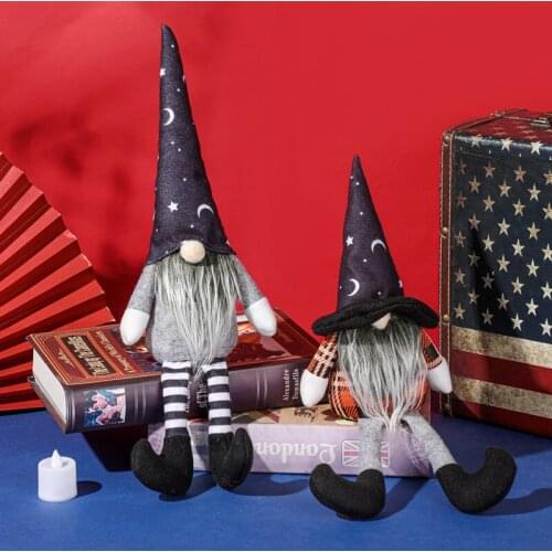 Halloween Decor Faceless Doll Black Witch Cloak Hat Halloween Dwarf Doll Decoration Halloween Dwarf Vampire Doll Decoration Gift