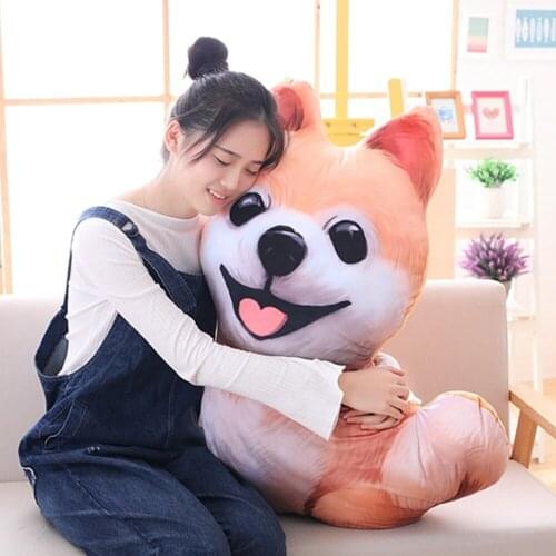 Fancytrader 3D Animal Corgi Plush Pillow Shiba Inu Dogs Toy Cartoon Pomeranian Dachshund Stuffed Doll Creative Decoration 90cm