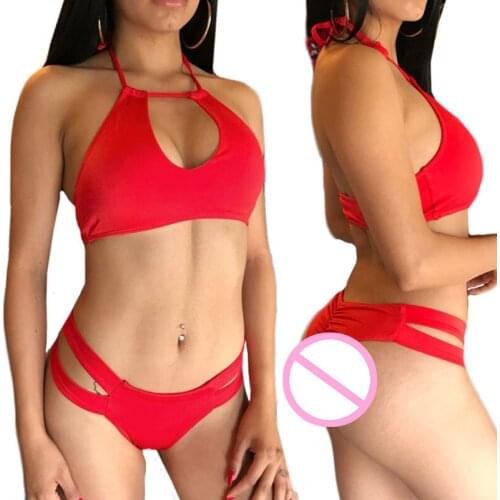 2020 HOT New Brand New Summer Ladies Women Sexy Padded Bra Bikini Set Swimsuit Solid Bandage Push-up Triangle Swimwear Bathing