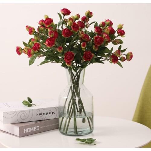 7 Heads Fake Flowers Holding Flower Bouquet Artificial Rose Flower Branch Bouquet Decor for Home Wedding indoor Decor