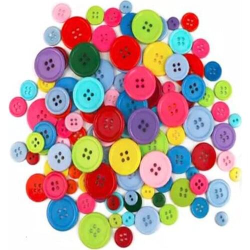 Pretty Mixed Candy Colors 100pcs Resin Buttons DIY sewing accessory DIY Decoration Accessory