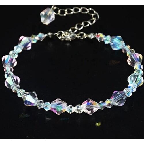 Square Crystal Bracelet Link Chain Women Charm Bracelets Geometric Cute romantic All Compatible