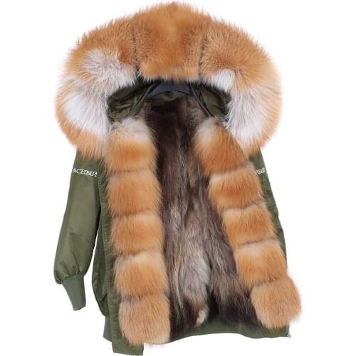 Maomaokong Natural fox fur jacket coat winter fashion warm loose parka Womens coat Womens fur coat Womens winter jacket