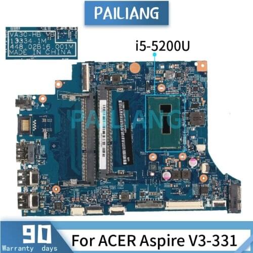 Mainboard For ACER Aspire V3-331 i5-5200U Laptop motherboard 13334-1 SR23Y DDR3 Tested OK