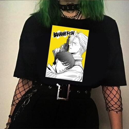 Banana Fish T Shirts Short Sleeves Mens Tops Casual Short Sleeve T Shirts