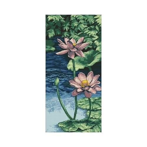 24-anc 377 East pond Needlework,For Embroidery,DIY 14CT Unprinted Arts Cross stitch kits Set Cross-Stitching Home Decor