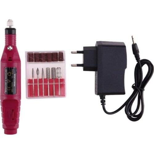 Professional Electric Nail Art Drill Set 6 Bits Nail Drill Grinding Manicure Machine Toenail Drill File Tool Grinder Polisher