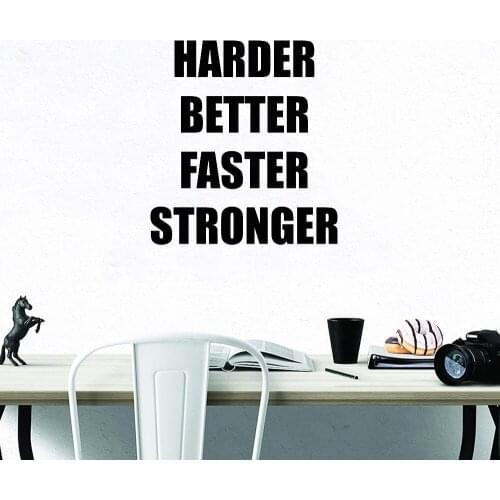 Gym Wall Decal Harder Better Fitness Motivation Vinyl Self-adhesive Wall Sticker Office Classroom Home Decoration Quotes Z298