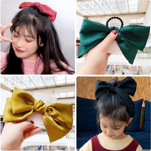 2020 New Women Girls Cute Color Chiffon Bow Oranment Hair Clips Ladies Lovely Sweet Barrettes Hairpins Female Hair Accessories