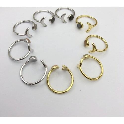 Wholesale New Designed Labradorite Gem Ring,Sun Stone Gem stone Ring,Quartz Crystal Jewelry Finger Ring ,mixed 5pcs/lot