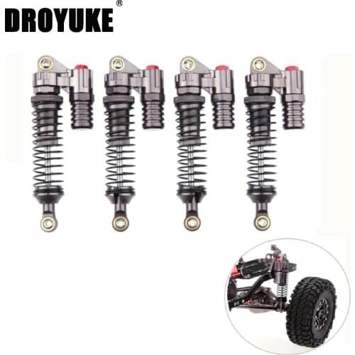 Droyuke 4PCS Full Metal RC Piggyback Shock Absorber Hole to hole 90mm for 1/10 RC Crawler Car Trx-4 TRX4 Axial SCX10 90046 D90