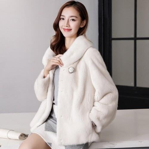 Water mink coat whole mink fur coat female mink hair Haining 2016 new paragraph in the collar fashion Korean version