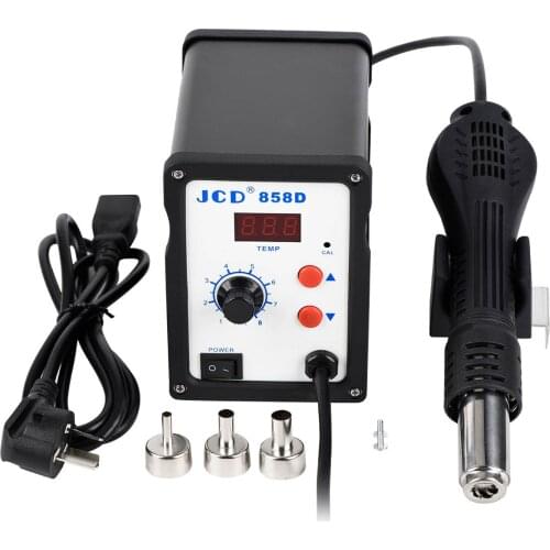2 in 1 Hot Air Gun 858D 700W 110V Soldering Station BGA Rework SMD SMT Welding Repair Tool Heater LED Digital Solder Iron