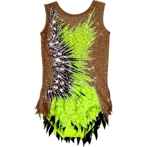 Ice Skating Dress Girls New Design Kids Rhythmic Dress Leotard Artistic College Costume Multicolor