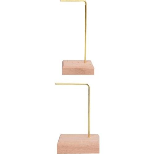 Jewelry Tree Stand Gold Metal & Wood - Basic & Small Storage Necklaces Bracelets Earrings Holder Organizer