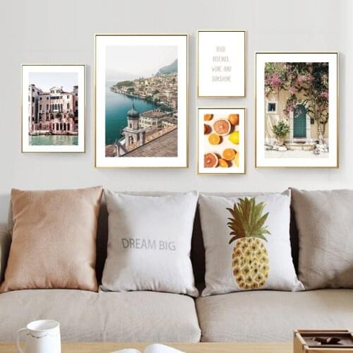 Coastal City Beach Garden Fruit Photos Wall Canvas Posters Landscape Decoration Art Print Painting Picture Home Decor No Frame