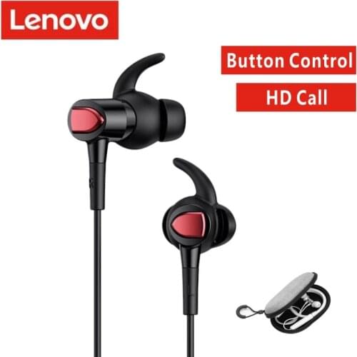 Lenovo QF300 3.5mm Wired Earphones With Mic Wired Control Noise Reduction Bass In-ear Earbuds For Phone Laptops