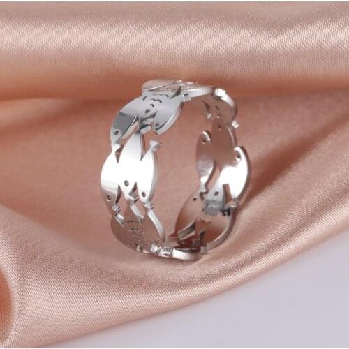 Skyrim New Animal Cute Fish Ring for Women Adjustable Rings Stainless Steel Party Lover Gifts 2021 Fashion Jewelry Wholesale