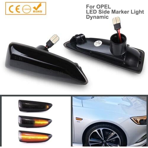 2pcs LED Dynamic Side Marker Turn Signal Light Sequential Blinker For Opel Astra J Astra J K Zafira C Insignia B Grandland X