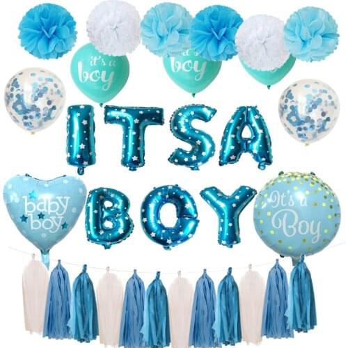 Chicinlife Boy Birthday theme Happy Birthday Balloons Banner Boy Birthday Party Decoration Its a Boy Baby Shower Favor Oh Baby