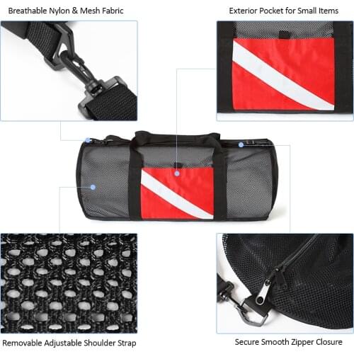 TOMSHOO 2021 Scuba Diving Bags Mesh Duffel Gear Bag Gym Bag Snorkel Equipment Diving Mask Swimming Fins Carry Bag Surfing Case