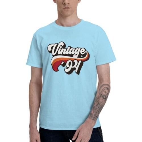 Vintage Made In 1994 Tshirt Men Unique Tee Tops 100% Cotton T Shirts Short Sleeve 27th Birthday T-shirt Gift Idea Clothes