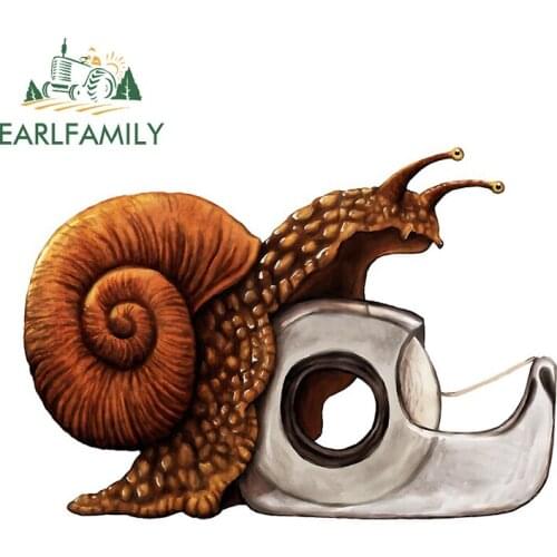 EARLFAMILY 13cm x 9.3cm for Snails Caught On Tape Waterproof Car Sticker Auto Refrigerator Camper Decal Graffiti Vinyl Car Wrap