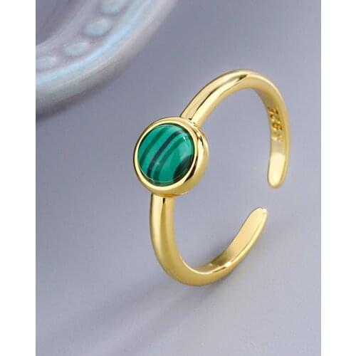 Green Malachite Ring 925 Sterling Silver for Women Exquisite Retro Party Handmade Jewelry Gifts