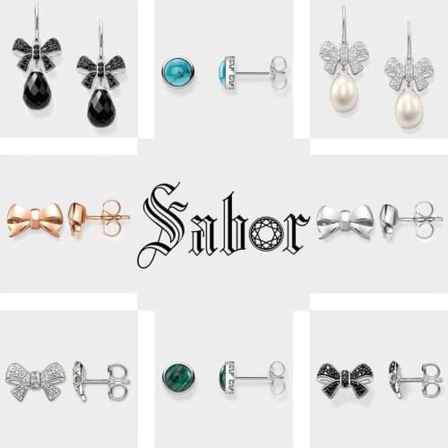 Bowknot Love Stud Earrings,2020 Brand New Zirconia Cute Fashion Jewelry silver color party Gift For Women Lover thomas