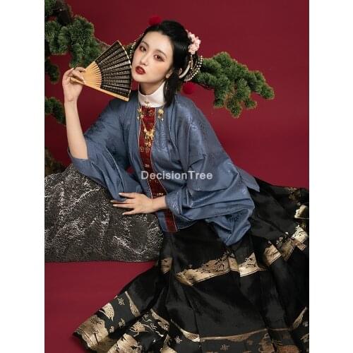 2021 ming dynasty woman dance costumes traditional chinese clothes ancient women hanfu tops ancient oriental performance costume