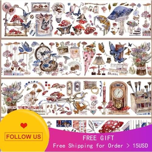 1 Loop 60mmx120cm Vintage Washi Tape Sample Shop Mushroom Memoir Lovely Decoration