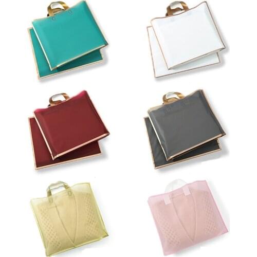 28x32x8cm 10pcs Thick Large Plastic Shopping Handle Bags Boutique Gift Clothing Packaging Plastic Gift Bag Multicolor