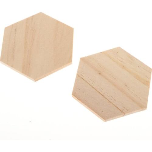 25pcs Hexagon MDF Unfinished Wood Pieces Blanks For DIY Craft Pyrography Art