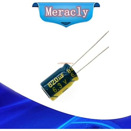 5pcs/lot 6.3v 820UF 8*12 Low ESR / Impedance high frequency aluminum electrolytic capacitor 820UF 6.3v 820UF 20