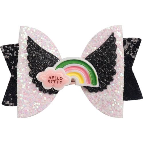 Xugar 3" Hair Accessories Kids Hair Bows with Cartoon Character Glitter Bowknot Hair Clips for Girls Princess Hair Barrettes