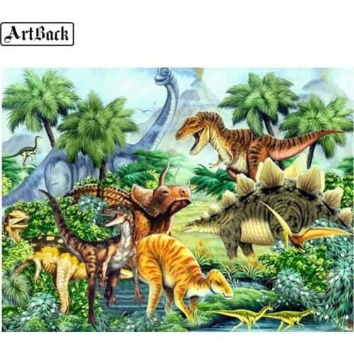 New 5d diy diamond painting dinosaur pattern kids gifts full square / round rhinestone 3d diamond embroidery artwork