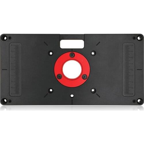 Aluminum Router Table Insert Plate W/ Ring Screw Trimming Machine Flip Plate for Woodworking Benches Trimmer